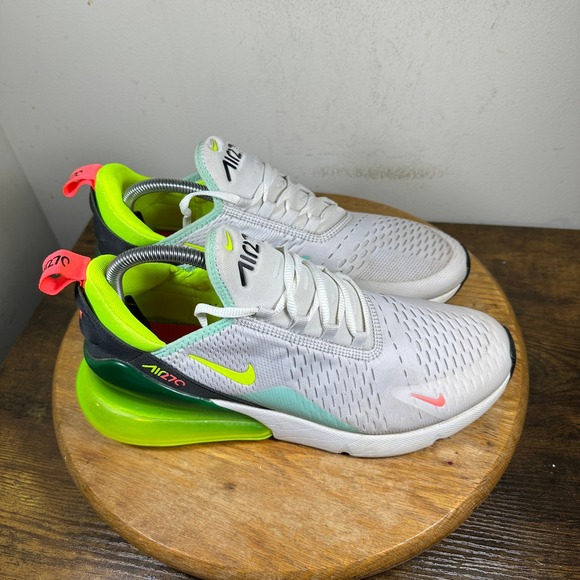 Nike Air Max 270 Men's White Neon Green Black Running Shoes 9.5 FZ4132-001